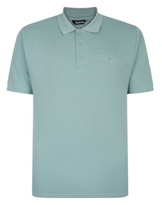 Bigdude Seersucker Polo Shirt Turquoise